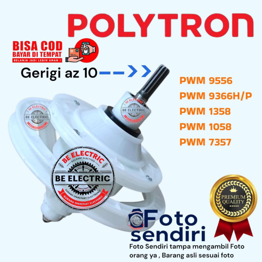Gearbox Mesin cuci Polytron 2 Tabung gerigi 10 Pwm9556 Pwm9366/h/p Pwm1358 Pwm1058 Pwm7357 Premium Q