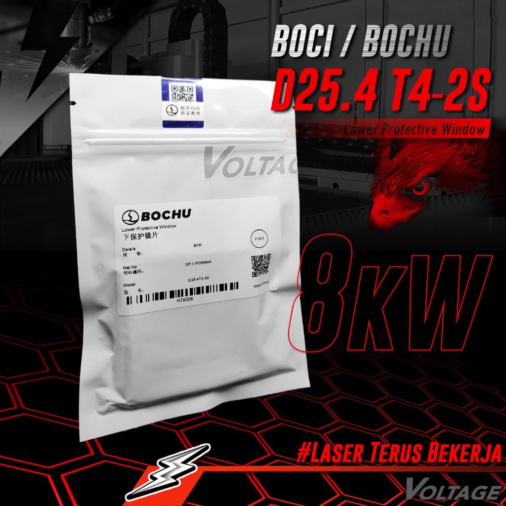 Lensa Laser Fiber Cutting Lower Protective Window Head BOCHU BOCI BLT310 / BLT310T D25.4 T4-2S