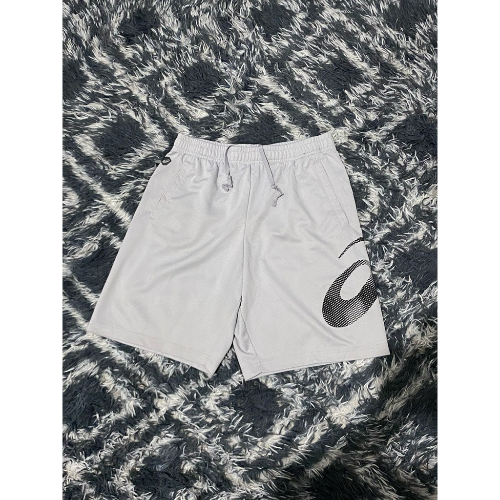 asics big logo running shorts
