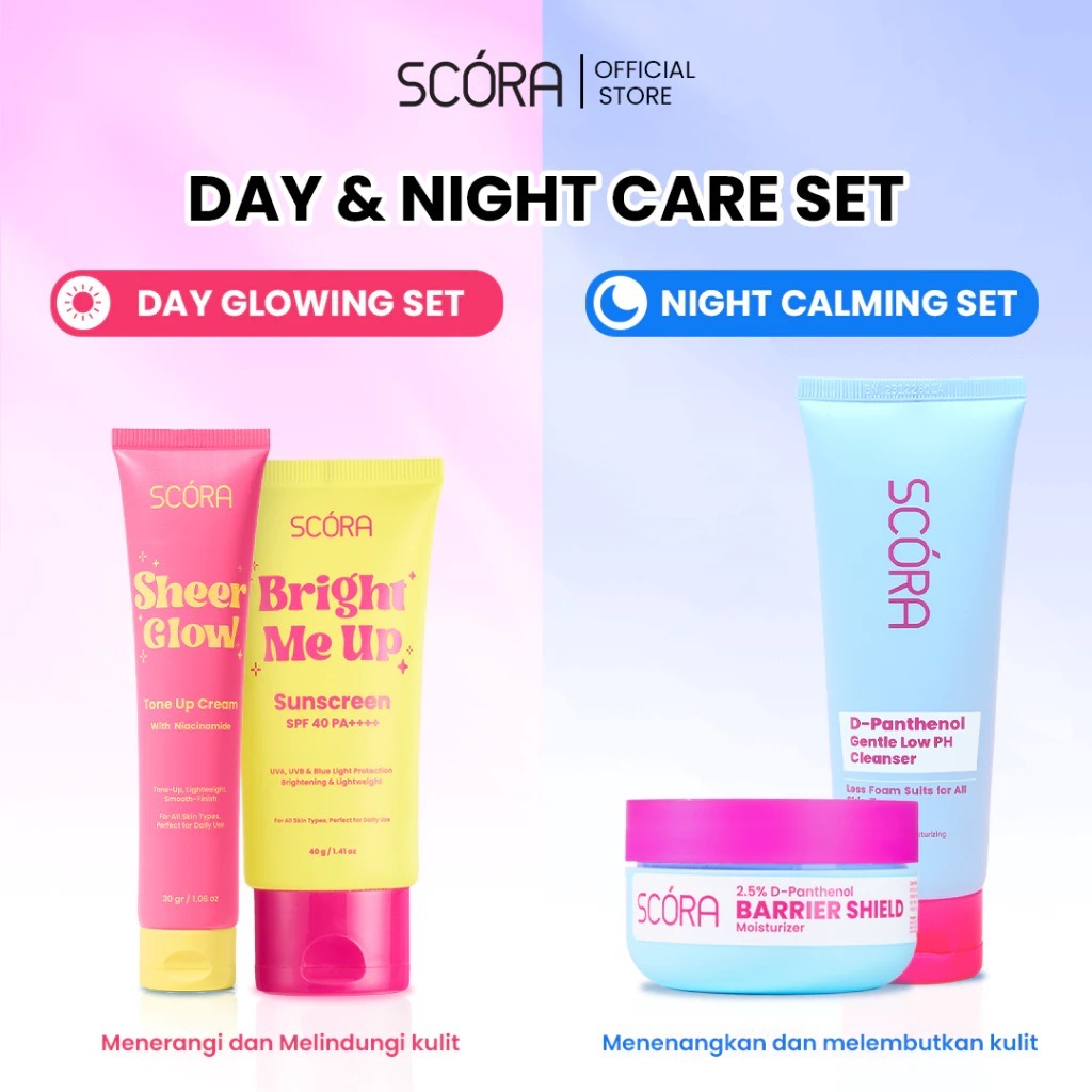 SCORA Bright Me Up Sunscreen 40 Gr + SCORA Sheer Glow Tone Up Cream 30 mL + 2,5% D-PANTHENOL BARRIER