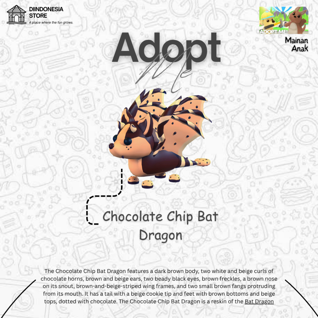 [Fast Delivery]  Chocolate Chip Bat Dragon | Adopt Me  Fast Respon and Delivery
