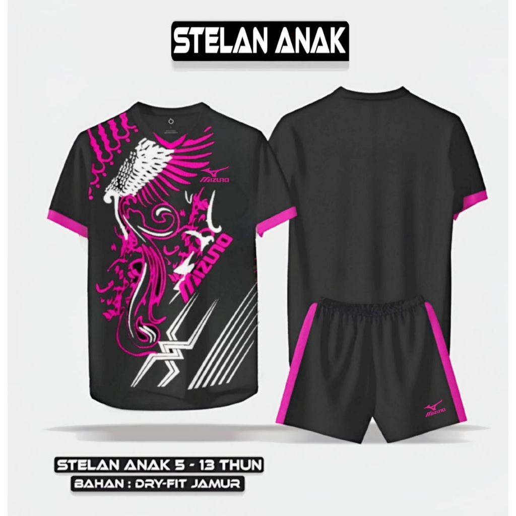 Jersey bola cowok usia 5 tahun 14 tahun baju sepak bola Volly Badminton Tenis stelan