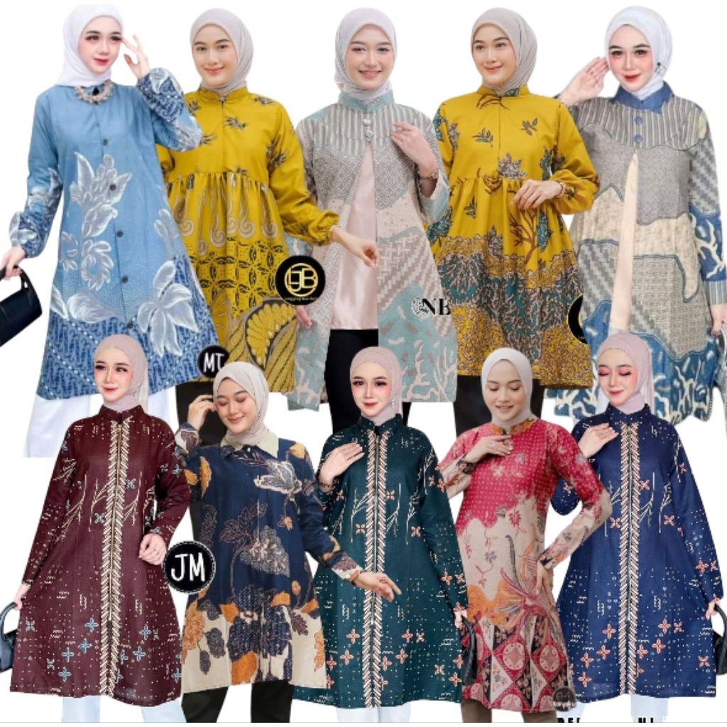Terlaris SERUT GENES JELITA TUNIC NAVBOR YELBOR WHITBOR CREAMBOR TUNIK BATIK MODERN HRB030 DOLBI DOB