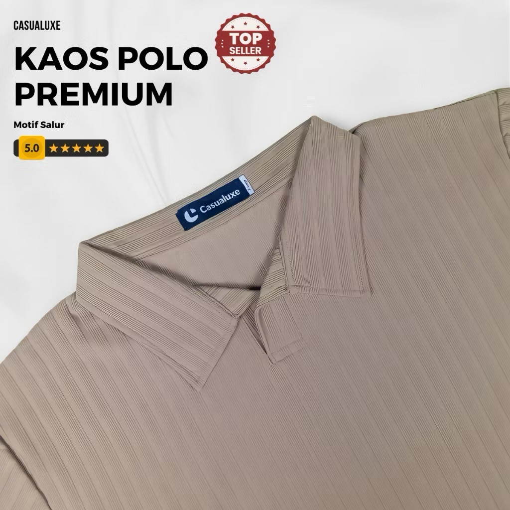 CASUALUXE Kaos Polo Shirt Pria / Kaos Polo Premium Knit / Baju Polo Kasual Kerah Motif Original