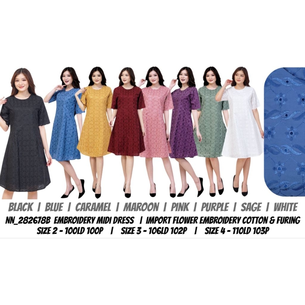 DRESS/COTTON/EMBROIDERY/FLOWER/GOOD/QUALITY