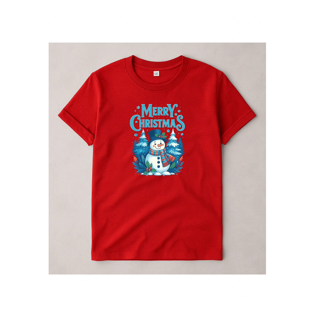 Kaos Natal Snowman , Kaos Natal Dewasa size S - 3XL , Kaos natal , Kaos Natal keluarga ,