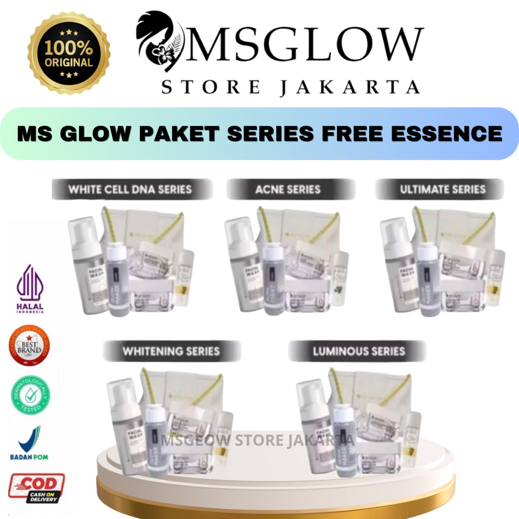 MS GLOW - FREE DTE MINI 30ML PAKET WAJAH SERIES TONER ACNE FIGHT / TONER GLOW MAKER Facial Mencerahk