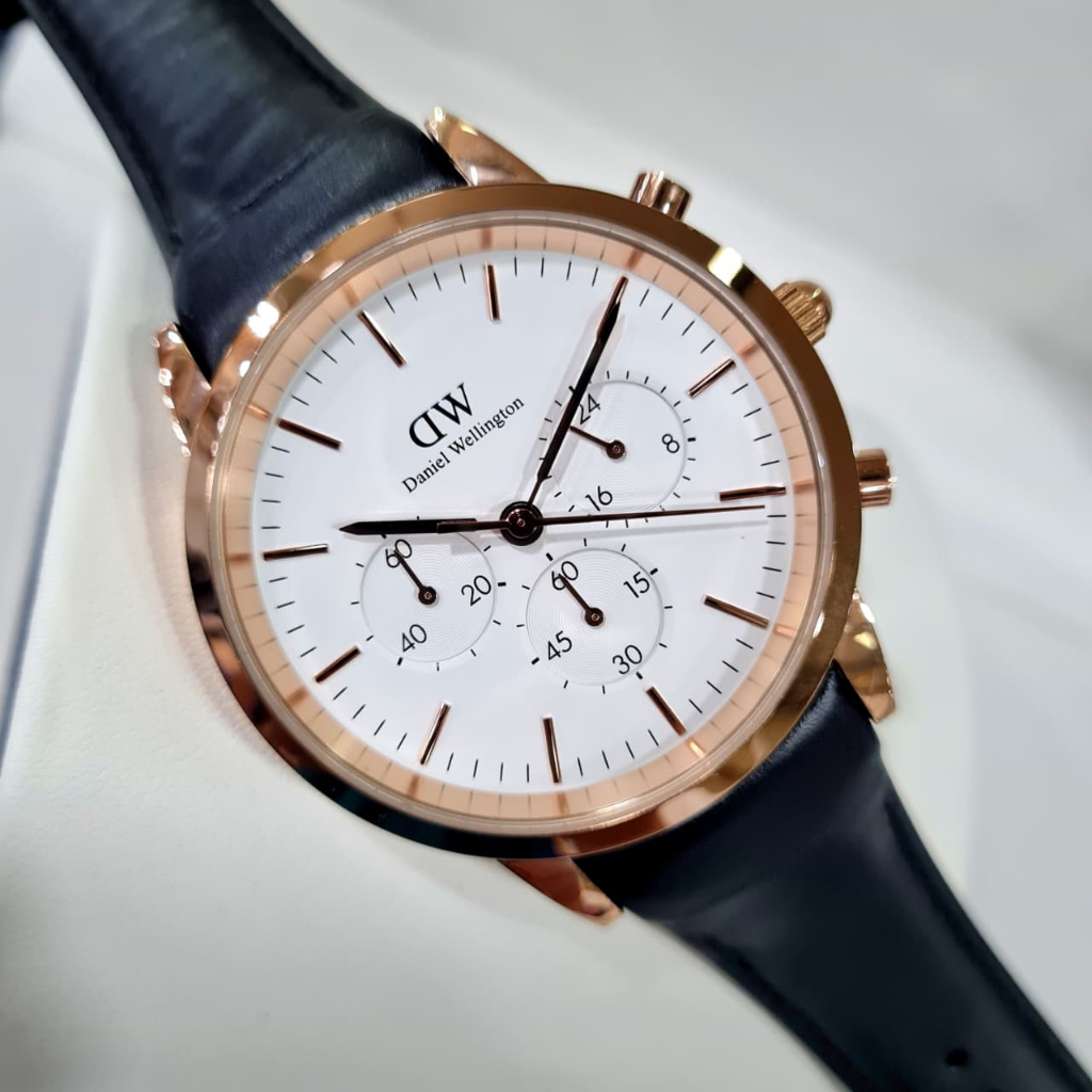 Jam Tangan Pria Casual W.D Iconic Daniel Leather With Box Original