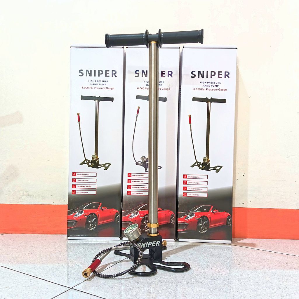 Pompa PCP SNIPER 3 Stage, Pompa PCP SNIPER6000 Psi 3 Stage Kaki Lipat, Pompa PCP Sniper, Pompa Tekan