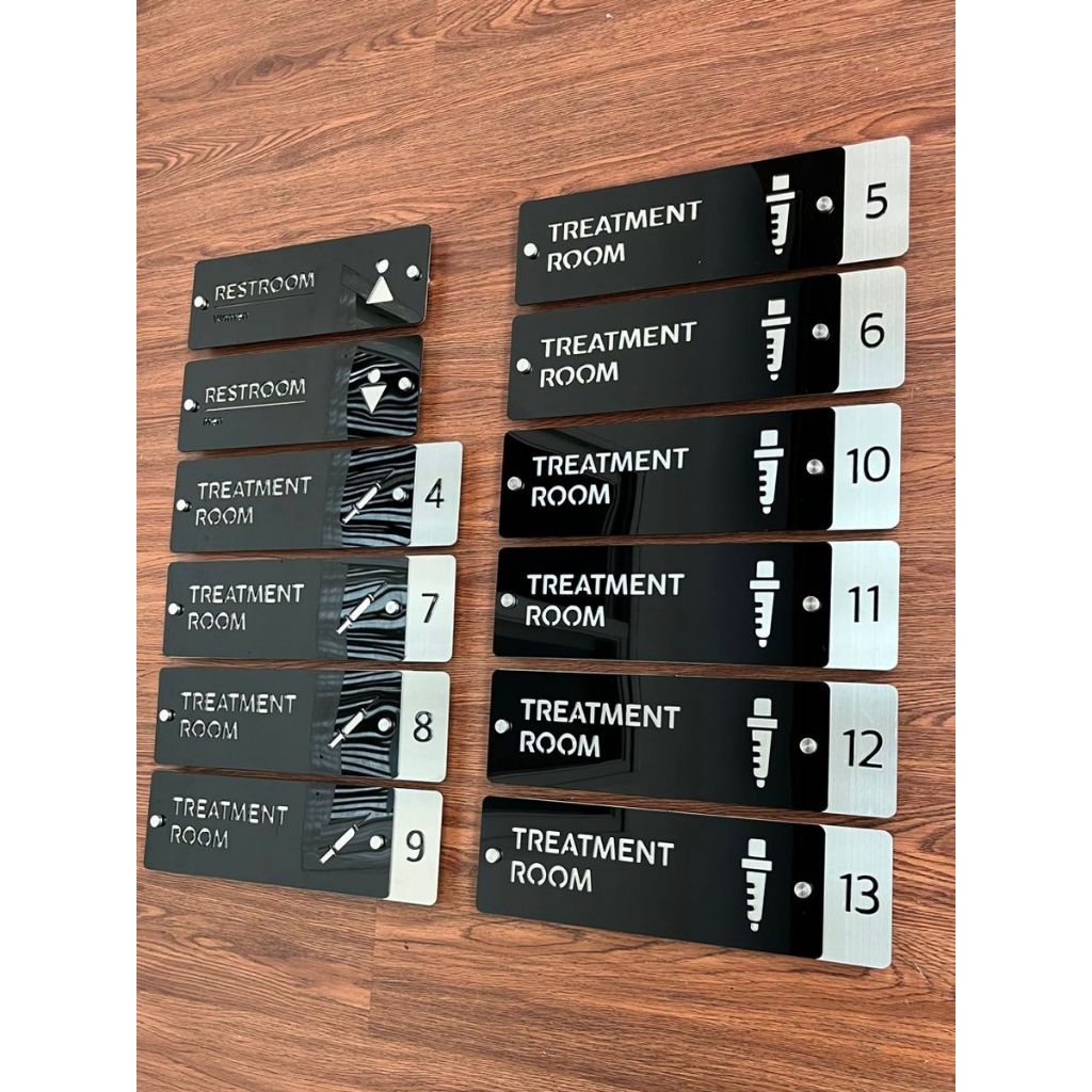 Nama Ruangan Custom | Room Signage Bahan Stainless Lapis Akrilik