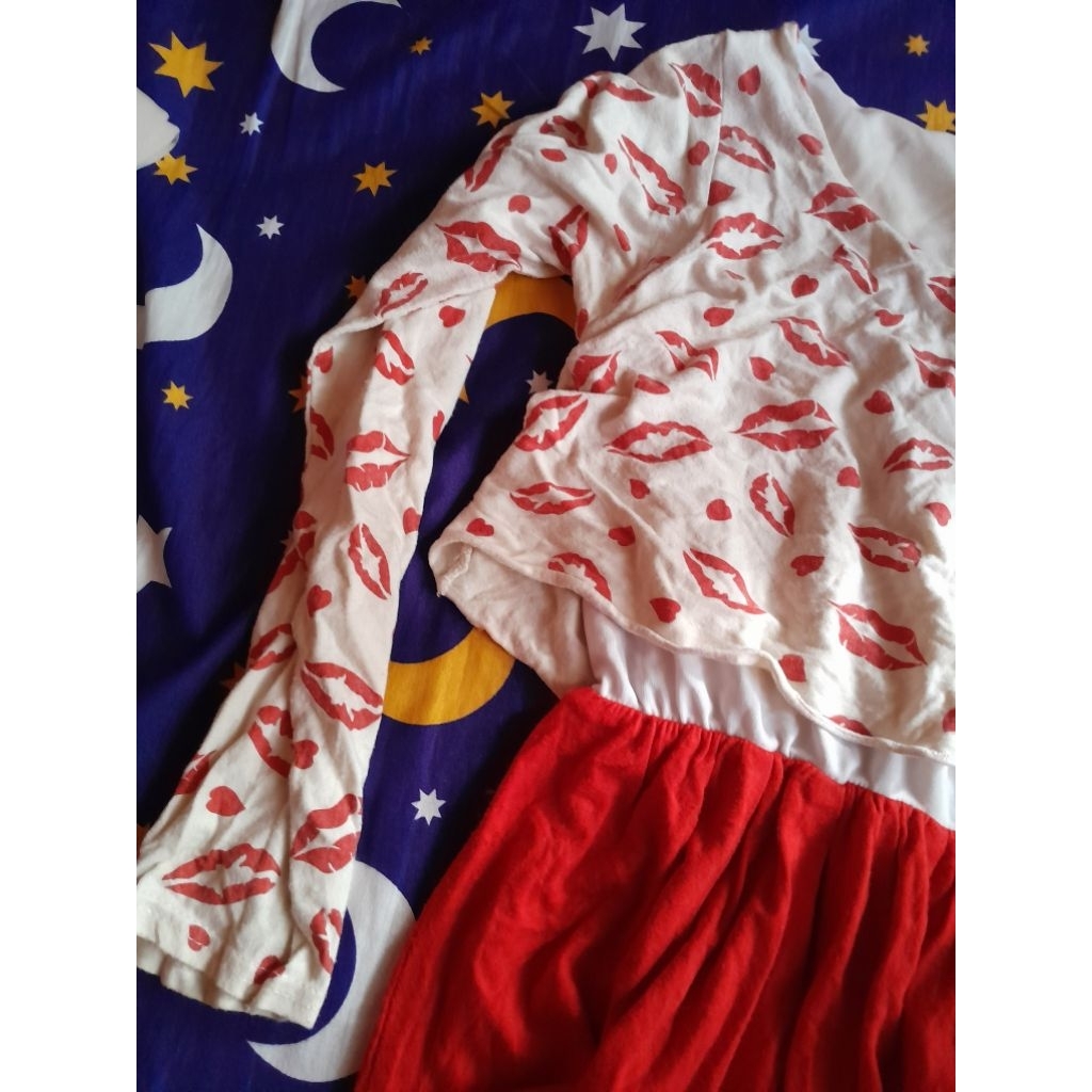 dress, blouse, gamis, lengan balon, ld besar, cn kepang pink