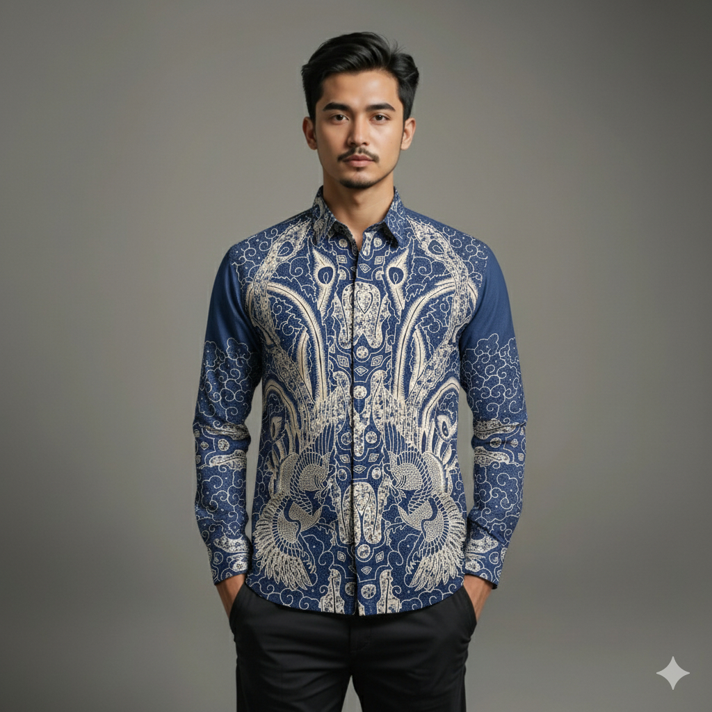 Kemeja Batik Pria Baju Lengan Panjang Slimfit Lapis Furing Batik Cinarita 0339 Bahan Katun Premium E