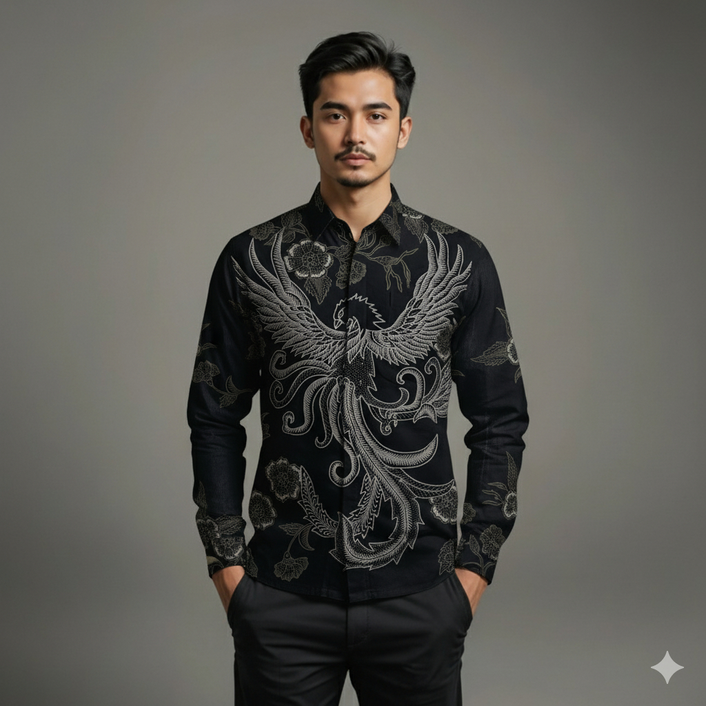 Kemeja Batik Pria Baju Lengan Panjang Slimfit Lapis Furing Batik Cinarita 0344 Bahan Katun Premium E