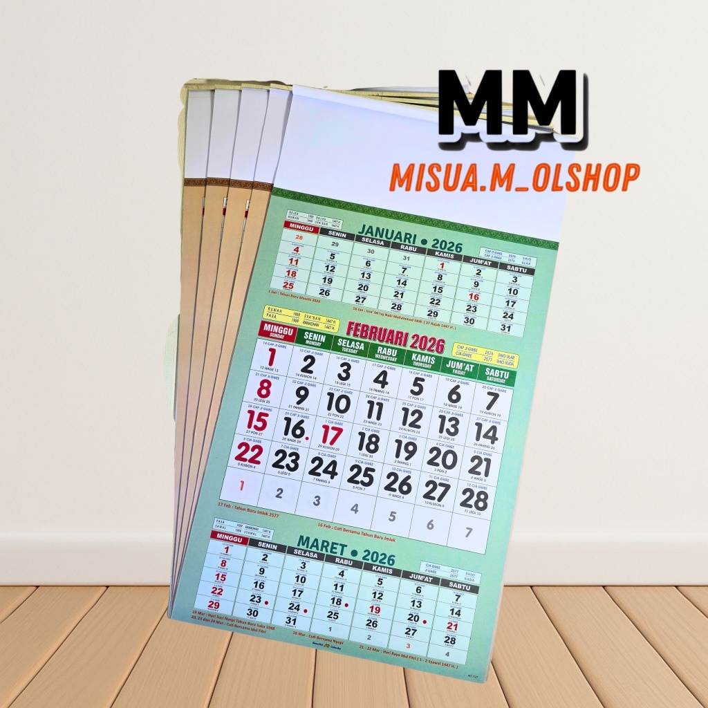 KALENDER KERJA SEMI LUXX FULL COLOR  AO727 KALENDER TAHUN 2026 TERBARU