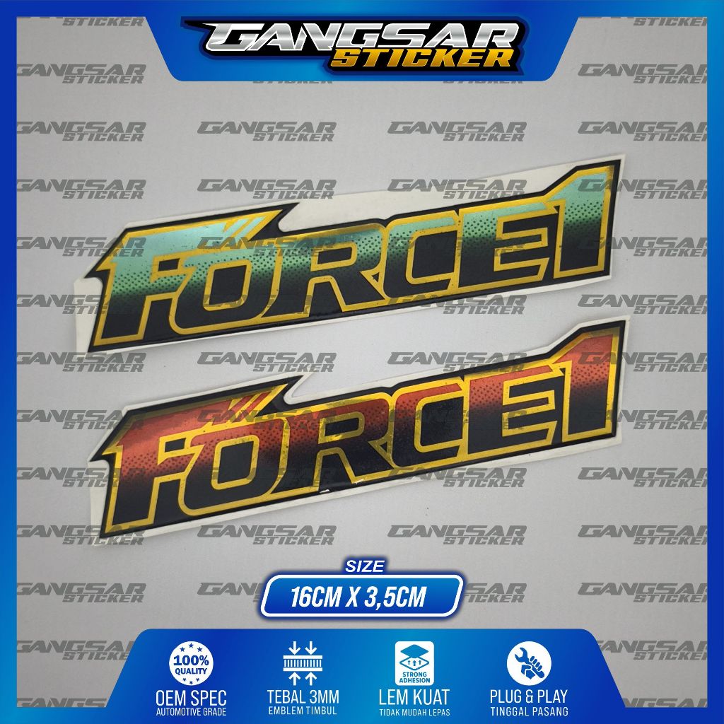 emblem timbul yamaha force1, emblem yamaha force 1