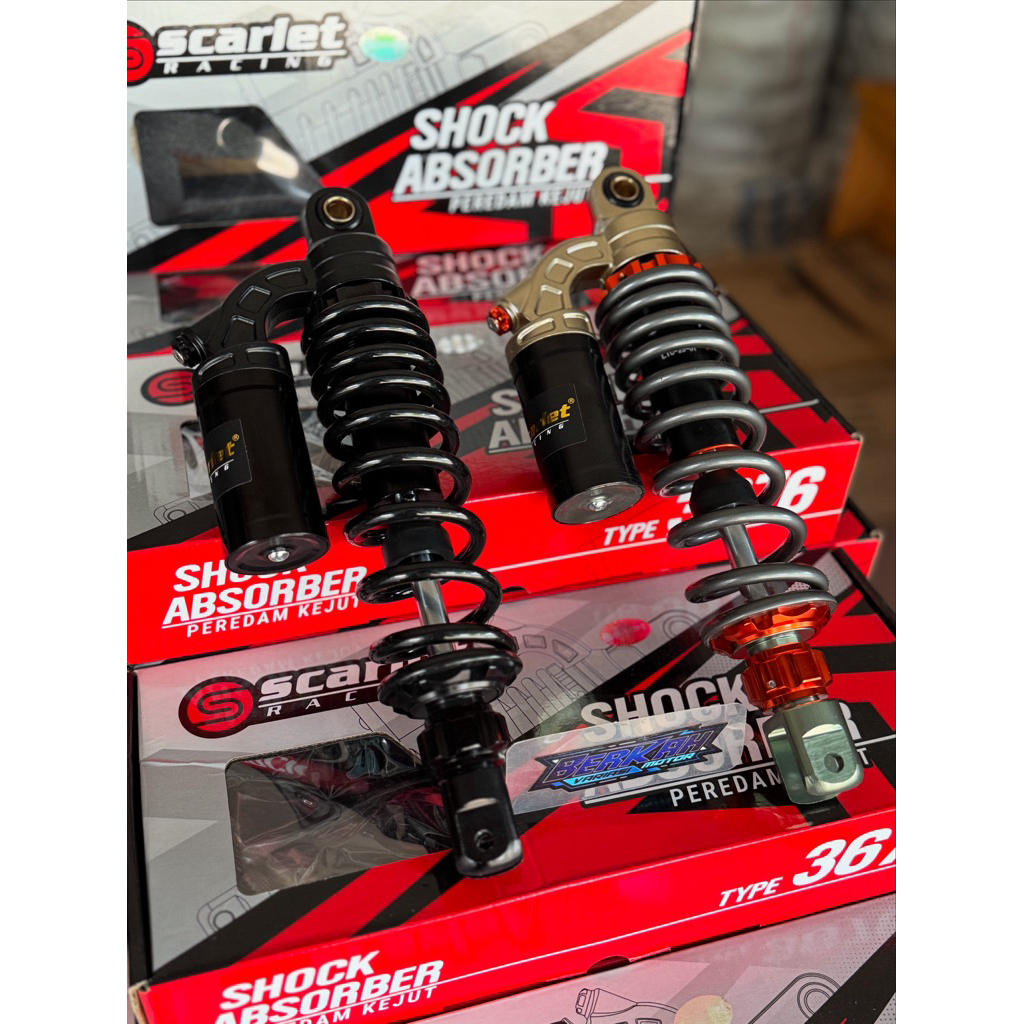 shock scarlet tabung vario&mio 330mm&310mm warna black&grey
