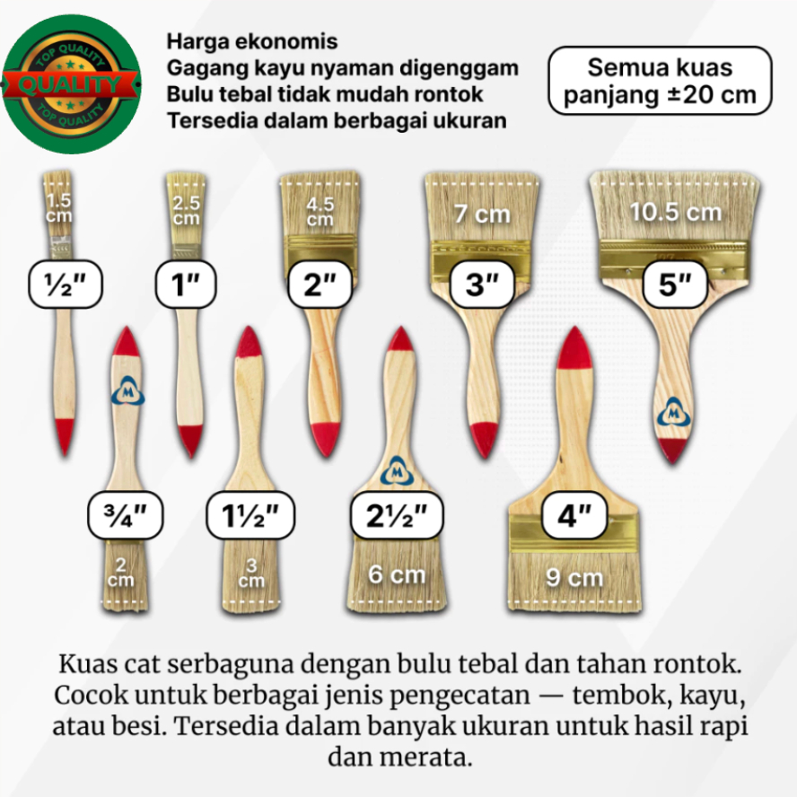 TERMURAH Koas Cat Kuas Cat Kayu Tembok Dinding Serbaguna IZUMO 8633 Ukuran 1" 1,5" 2" 2,5" 3" 4" 5" 