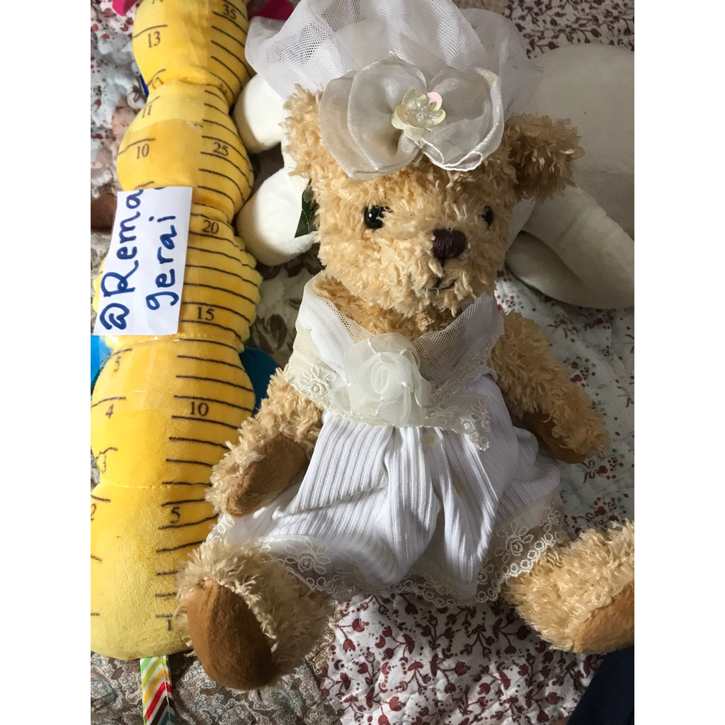 Boneka teddy bear preloved teddy vintage custom wedding