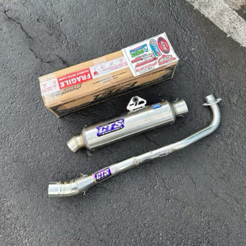 KNALPOT CTS MUFFLER BULAT JENONG FOR BEBEK  VEGA JUPITER SMASH KHARISMA BLADE REVO ABSOLUTE DLL FREE