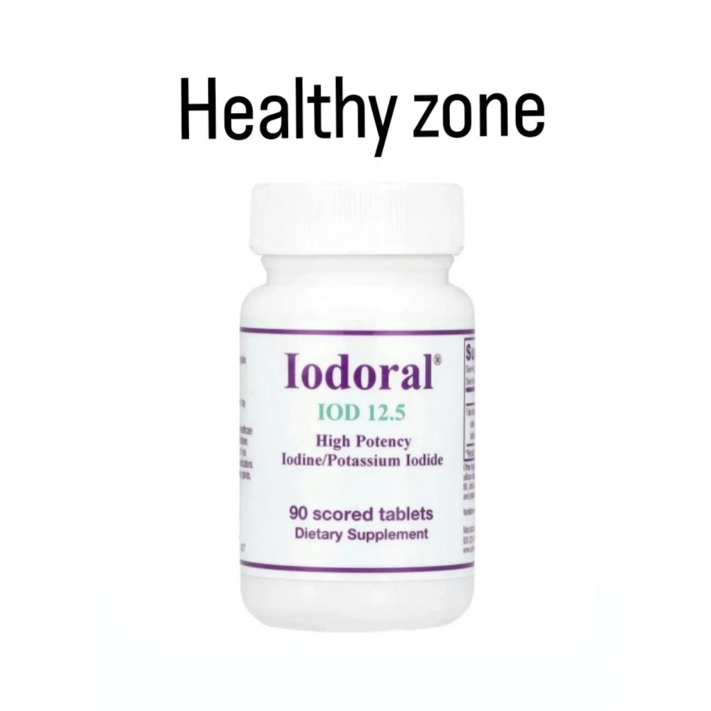Suplemen Optimox Iodoral 12,5 mg - Suplemen Yodium, Dukungan Tiroid untuk Wanita dan Pria, Pil Larut