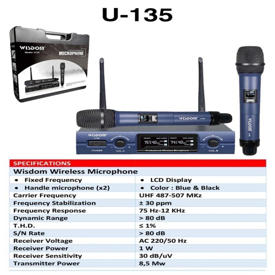 Mic WIRELESS ORIGINAL WISDOM Microphone Wisdom Wireless U-135 / Mic Wireless Wisdom Original