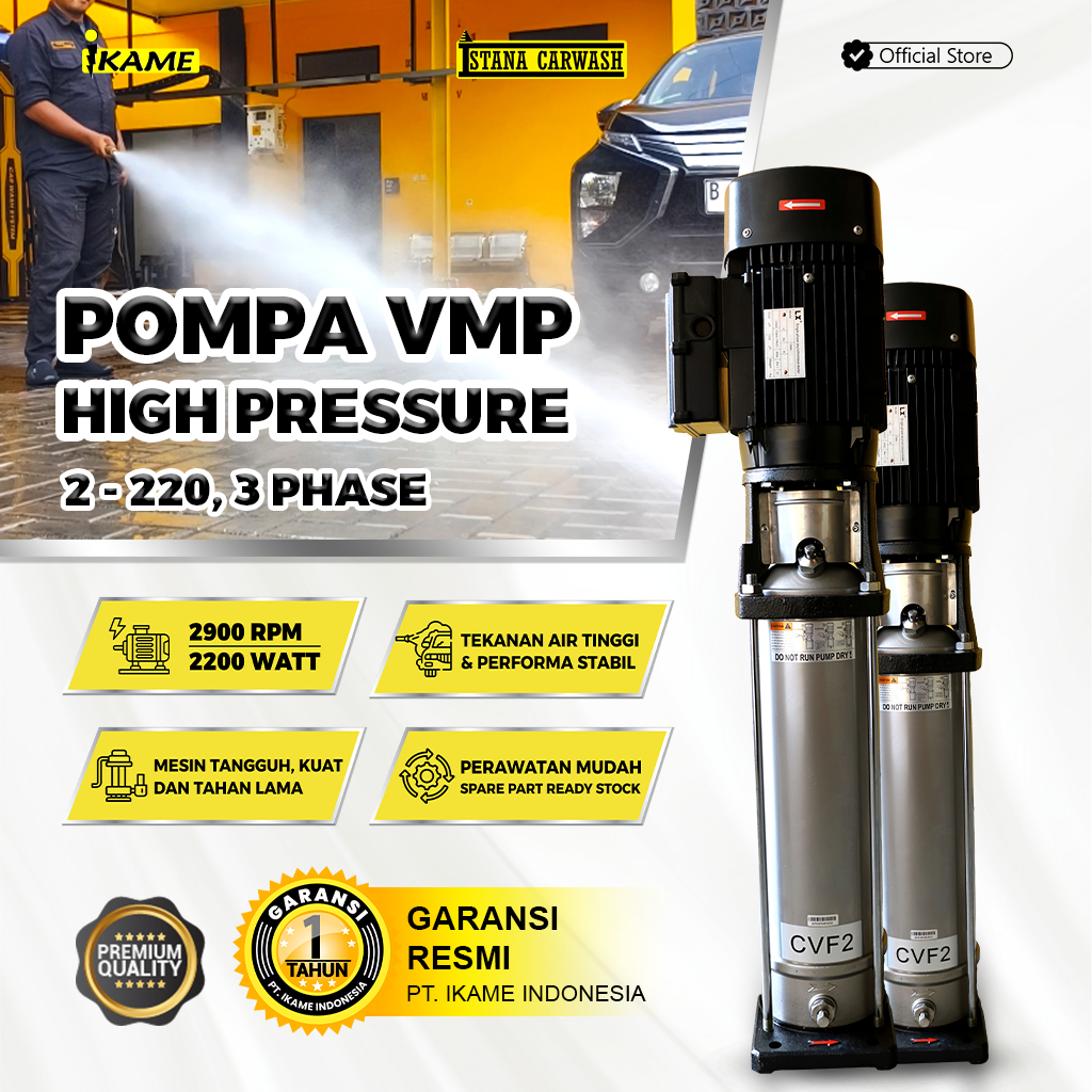 Pompa Steam  Cuci Mobil Motor VMP IKAME 2-220, 3 Phase