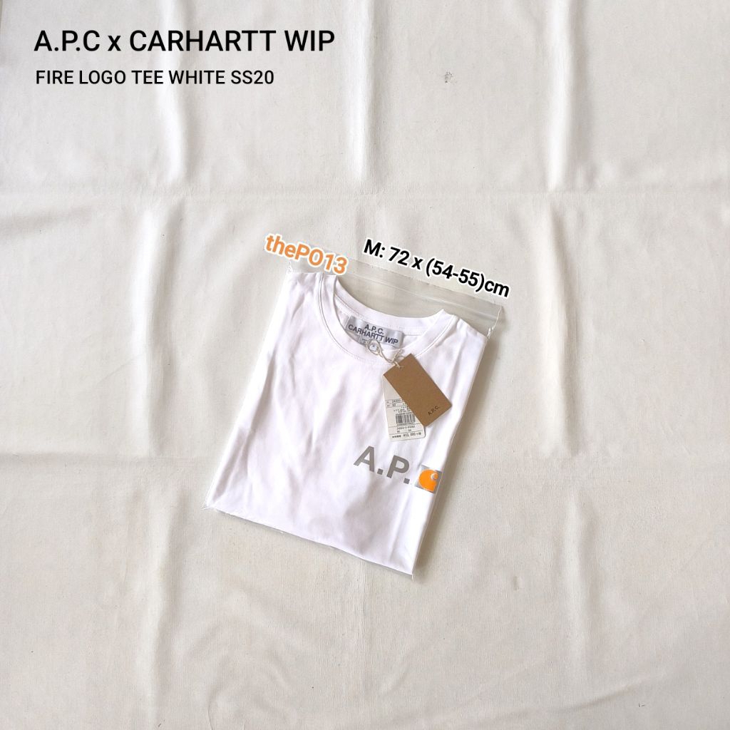 APC X CARHARTT WIP FIRE LOGO TEE WHITE SS20 AUTHENTIC 100% BNWT