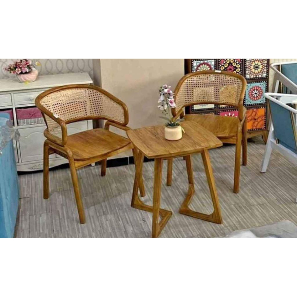 kursi teras rotan alami vintage/kursi teras rotan almari santai/kursi teras set 2 kursi 1meja/kursi 