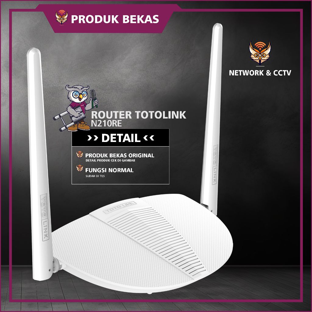 ROUTER TOTOLINK N210RE BEKAS/SECOND + BONUS ADAPTOR