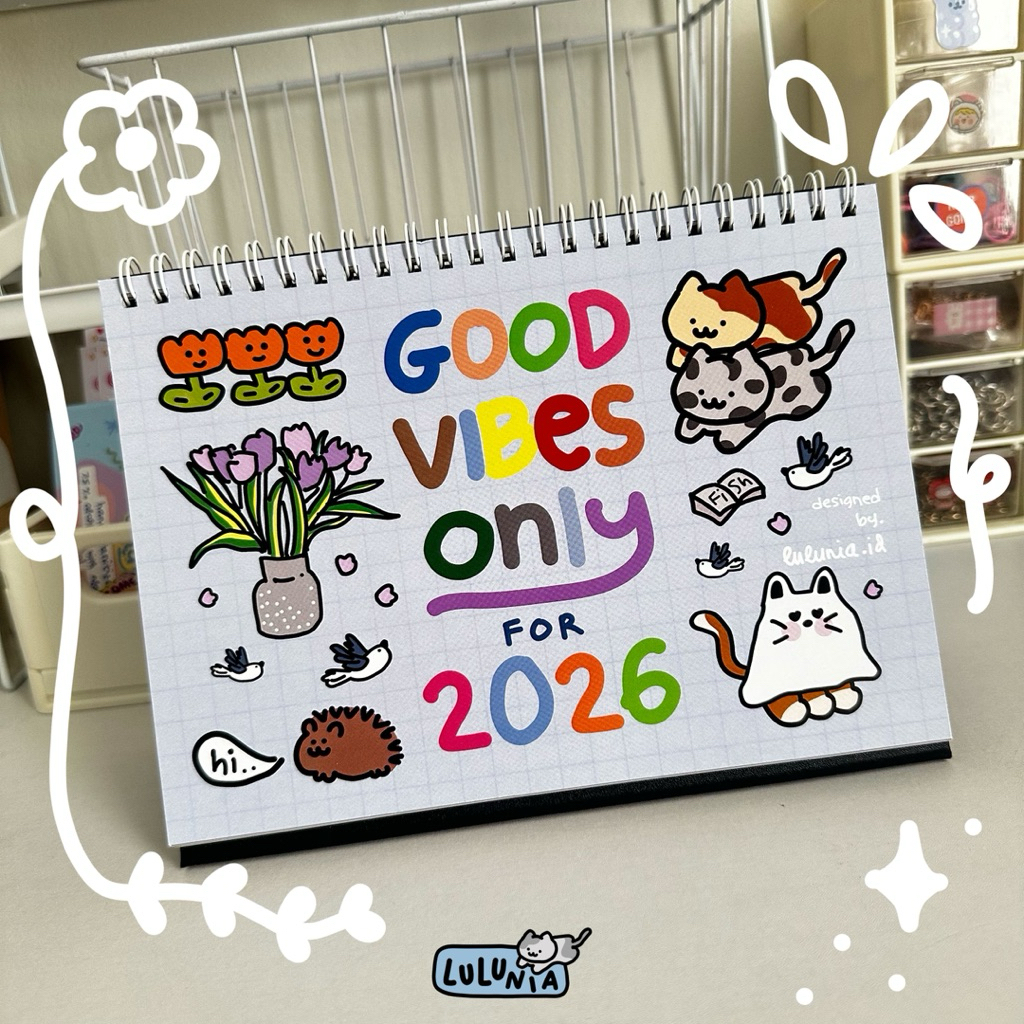 Calendar Indonesia 2026 by LULUNIA (+hari libur nasional/kalender 2026/kalender duduk/kalender meja)