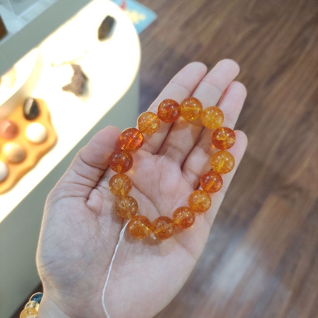 Gelang Kesehatan Natural Orange Citrine 12mm