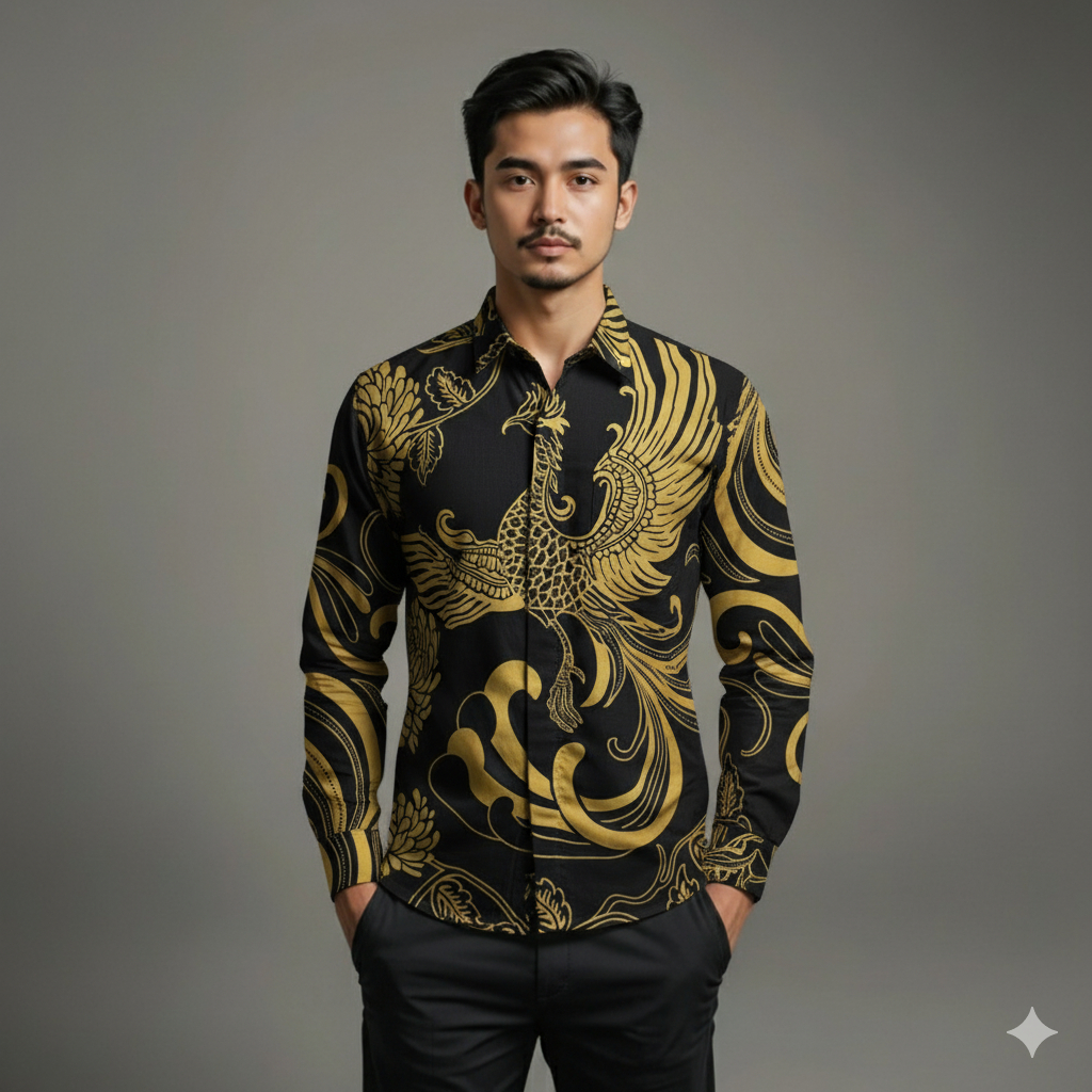 Kemeja Batik Pria Baju Lengan Panjang Slimfit Lapis Furing Batik Cinarita 1200 Bahan Katun Premium E