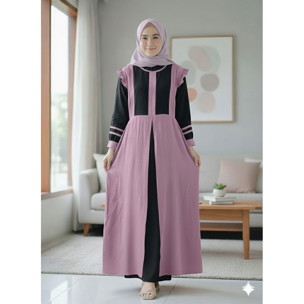 New arrival zeline dress, gamis lebaran bahan crinkle double layer,gamis dewasa jumbo busui bahan cr