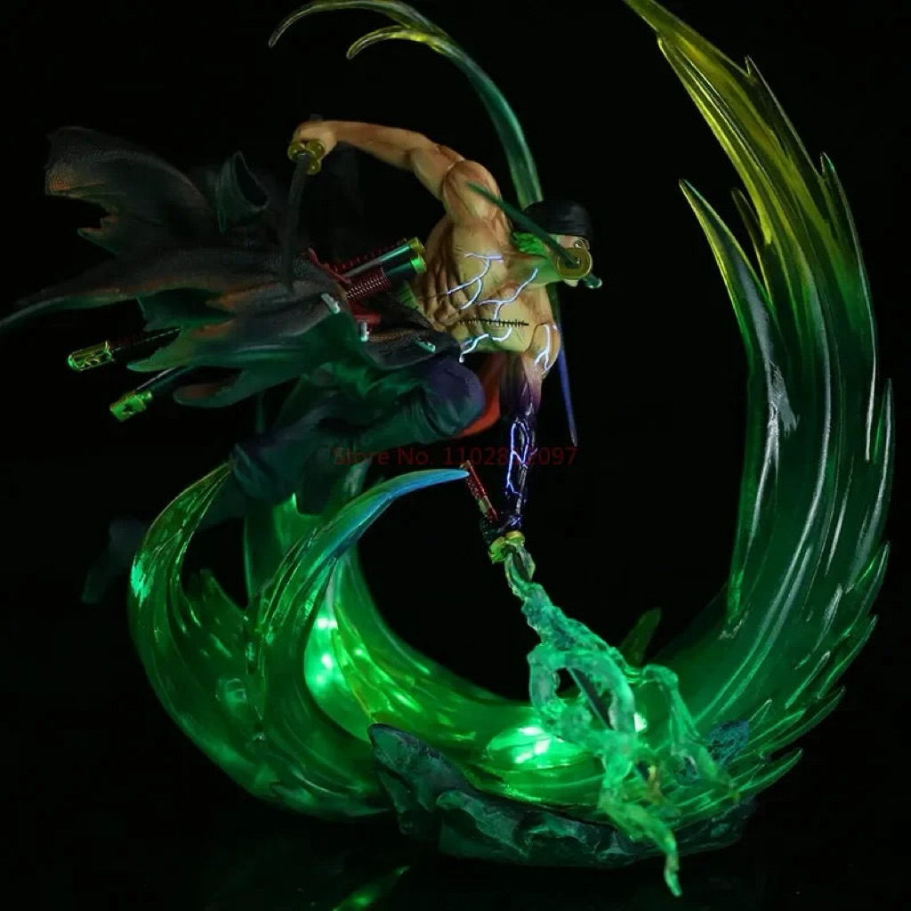 statue roronoa zoro green splash recast