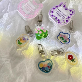 Gantungan Kunci Akrilik Bunga Tulip /Diy Gantungan Kunci/ Gantungan Kunci Bunga /Gantungan Kunci Aes