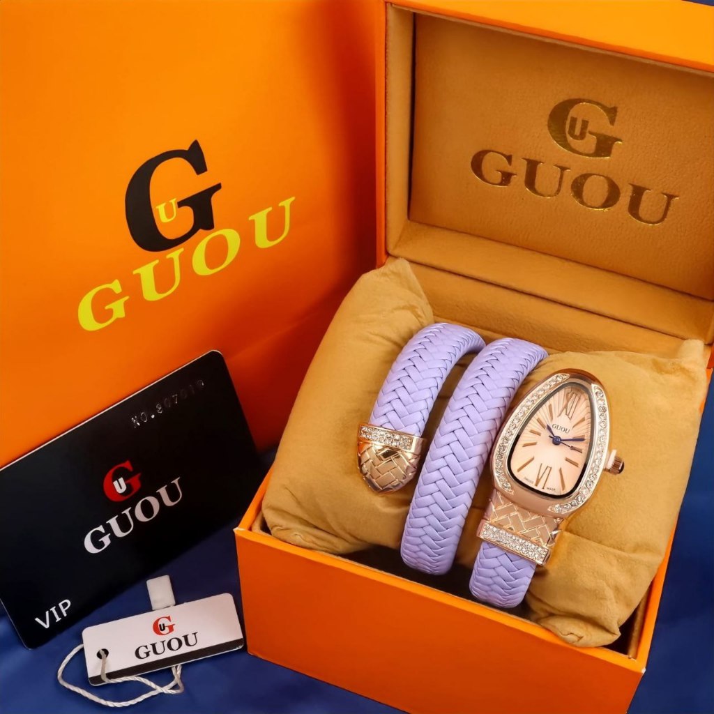 Jam Tangan Wanita / Cewek Lilit Original Guou Design Mewah Fesyen Korean Watch