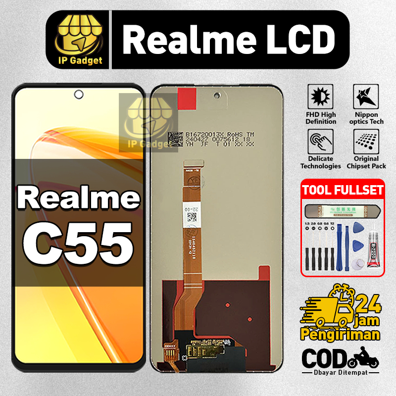 ORI FOR LCD REALME C55 Fullset Original LCD HP REALME C55 Asli Touchscreen Layar Sentuh HP COD