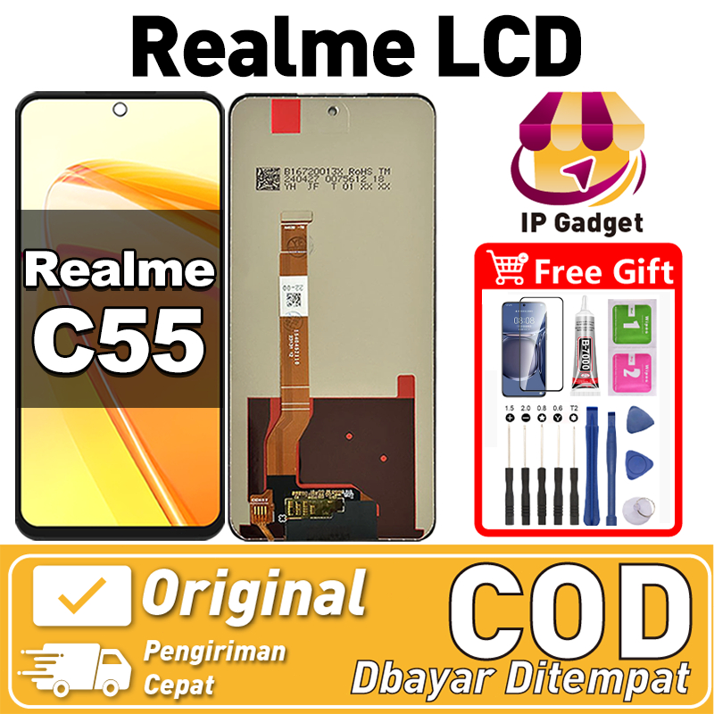 Original LCD REALME C55 Fullset asli Layar hp touchscreen Sentuh Versi Tinggi COD