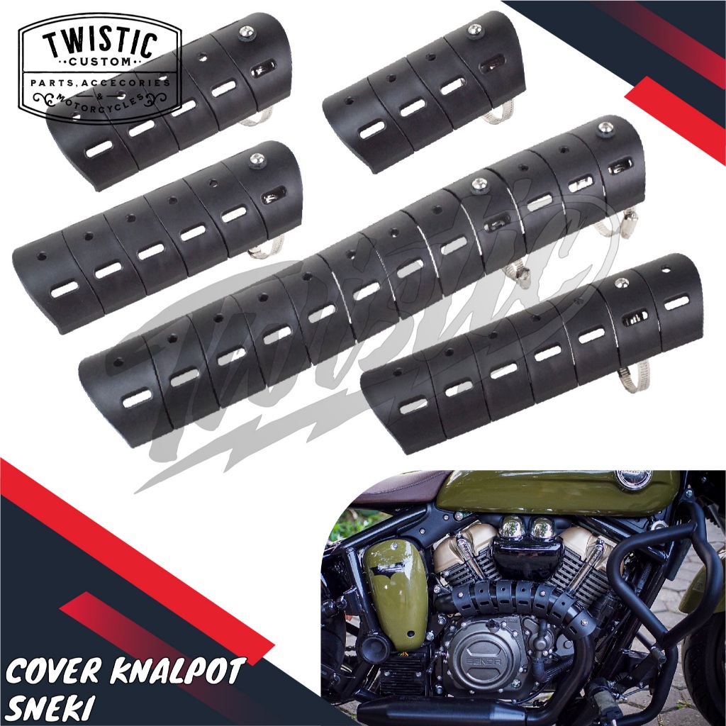 Cover Shield Pelindung Leher Pipa Knalpot Sneki Anti Panas Motor Benda V252 V 252 C Napoleon Bob 250