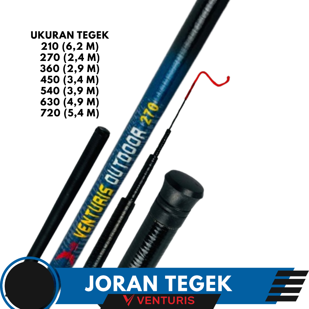Joran Pancing Tegek Venturis Stick Pancing Karbon Lentur Ringan