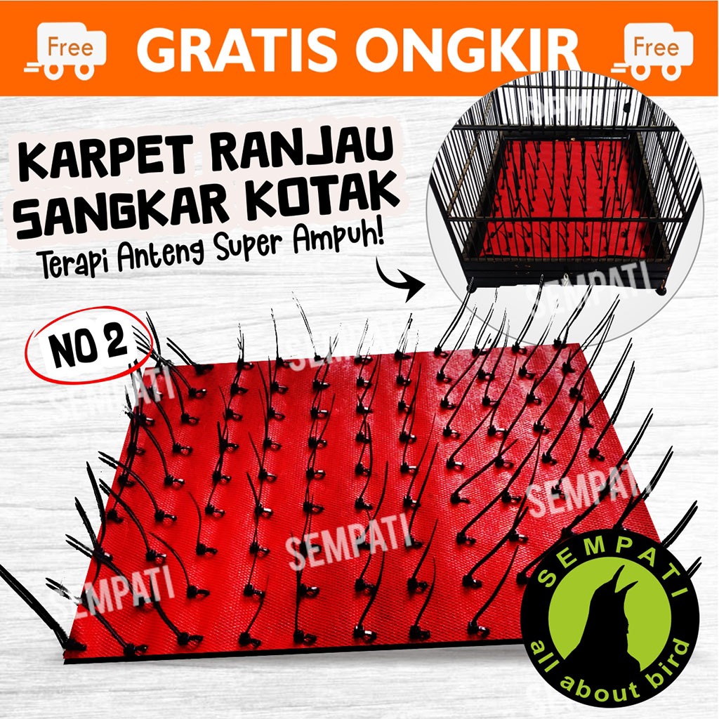 SEMPATI Karpet Ranjau Sangkar Kandang Kotak Alas Lantai Dasar Sangkar Burung Kacer Kenari Cucak Anti