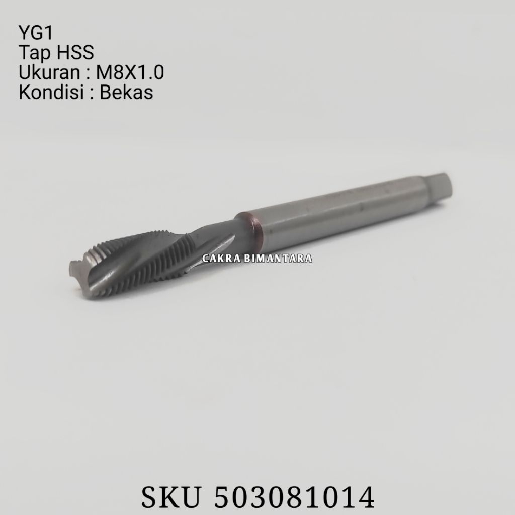 YG1 Tap M8x1.0 Low spiral bekas pembuat mur M8 x 1.0 lsp yg1