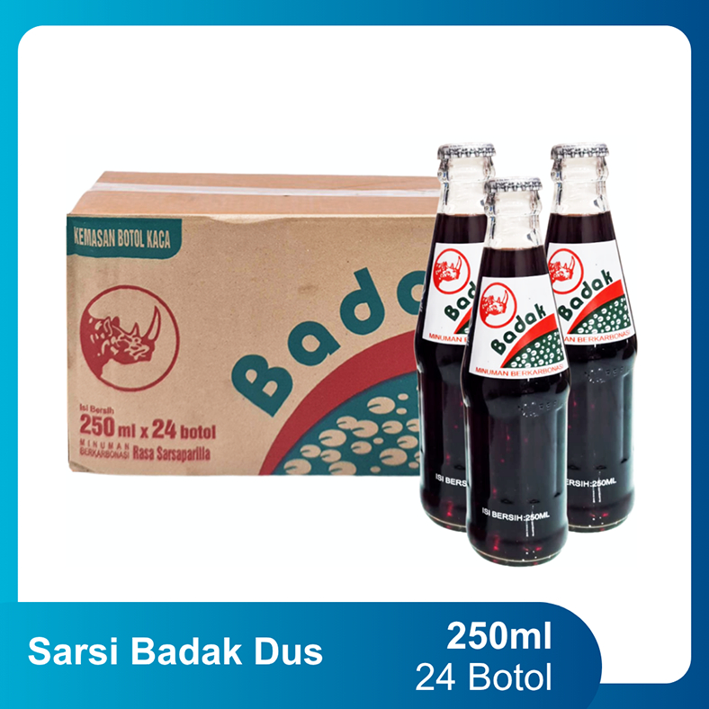 Minuman Sarsi Cap Badak Sarsaparila 1 Dus isi 24 botol Minuman Pesta Natal dan Tahun Baru