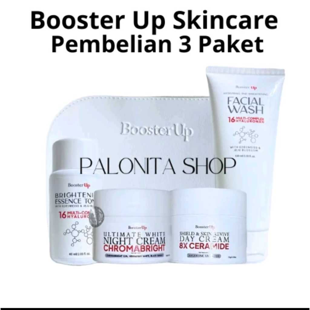Skincare Booster Up Glam Shine Ultimate Pembelia 3 Paket Whitening Original Mencerahkan Wajah