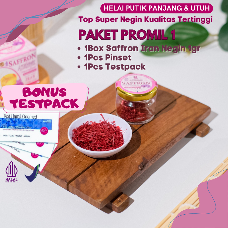 Attahiyat Saffron - [PAKET PROMIL 1] Saffron Iran Super Negin 1gr Promil Masalah Hormon