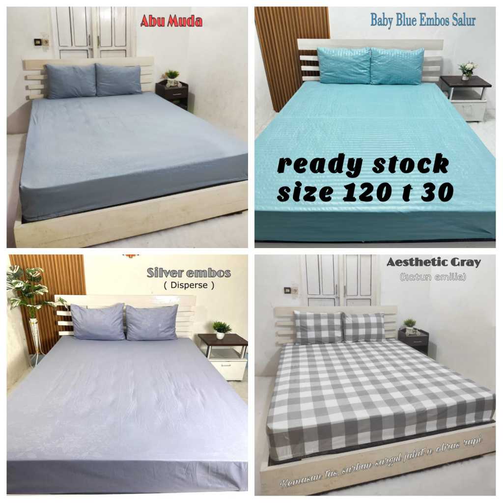 sprei 120×200x200 | sprei homemade tinggi 30 | sprei motif polos