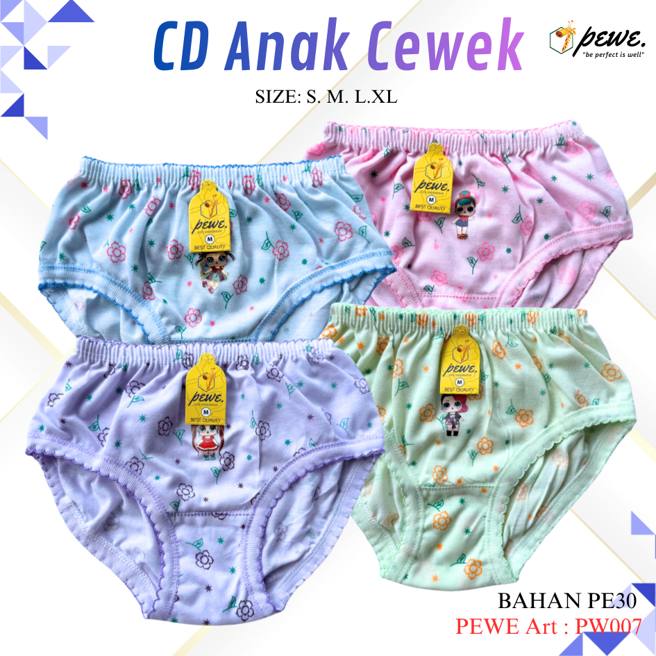 6 pcs cdanak cewek grosir/sempak anak perempuan nyaman/celana dalam anak perempuan motif full print/