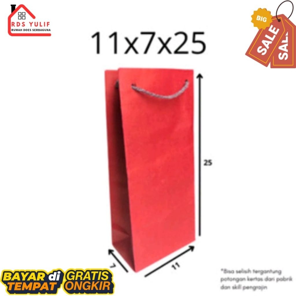 Paperbag/ Paperbag merah/ Paperbag murah/ paperbag aesthetic/tas jajan hajatan