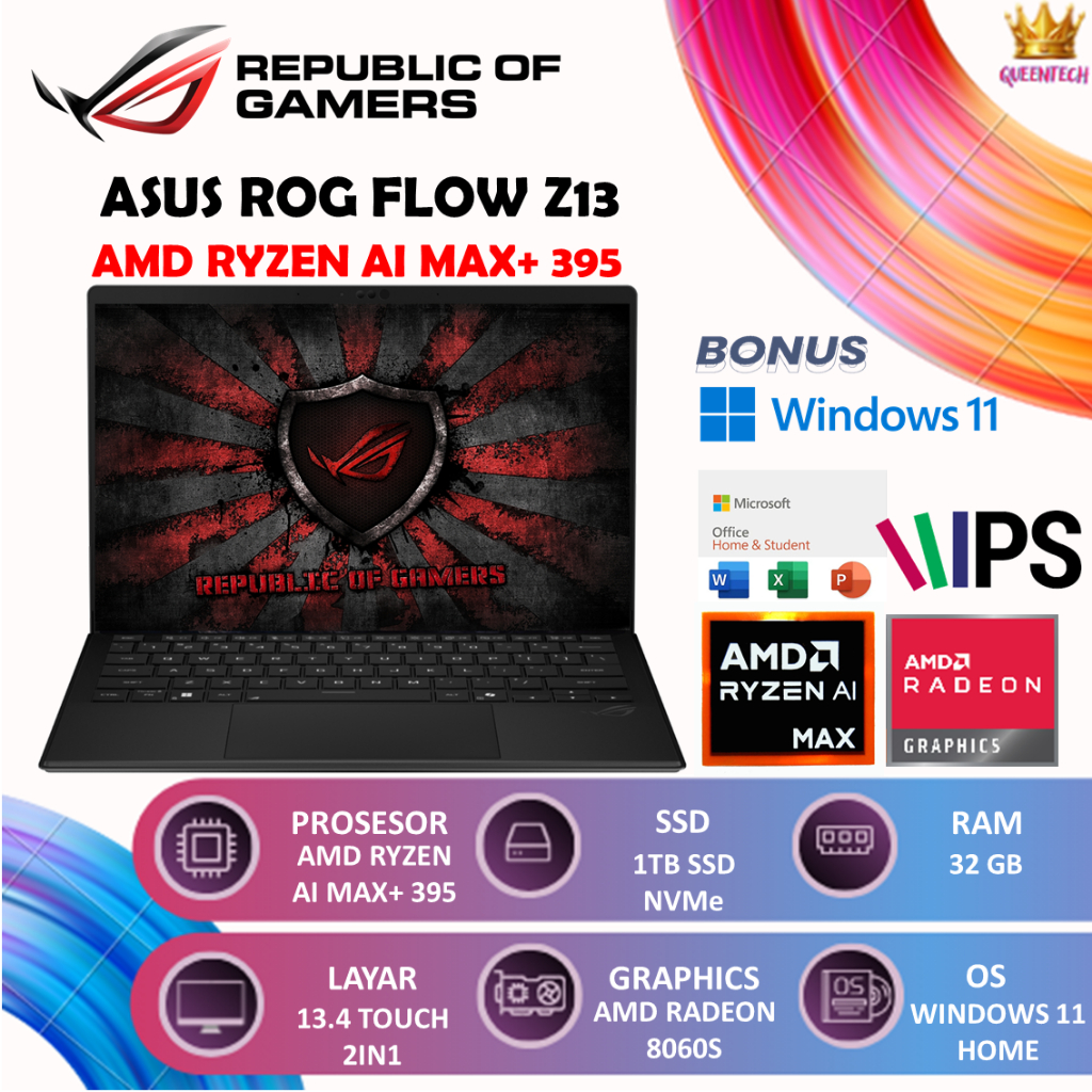 ASUS ROG FLOW Z13 GZ302EA TOUCH RYZEN AI MAX+ 395 [32GB/1TB] Windows 11+OHS 180HZ PEN 2IN1