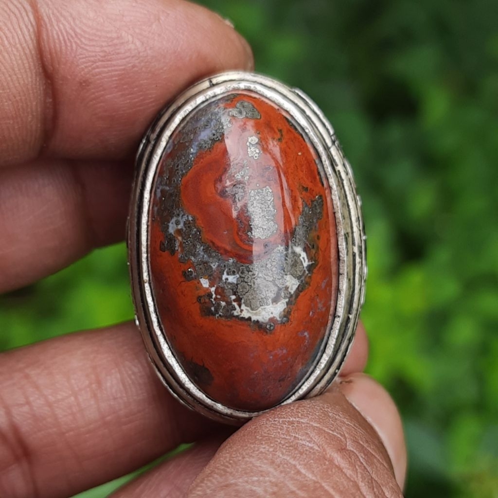 Batu akik Ati ayam badar perak supeer